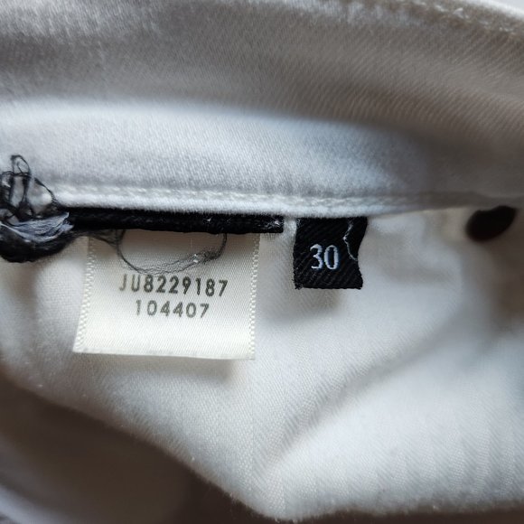 7 For All Mankind Gwenevere High Waist Ankle Skinny White Jeans Stretch - Picture 9 of 11